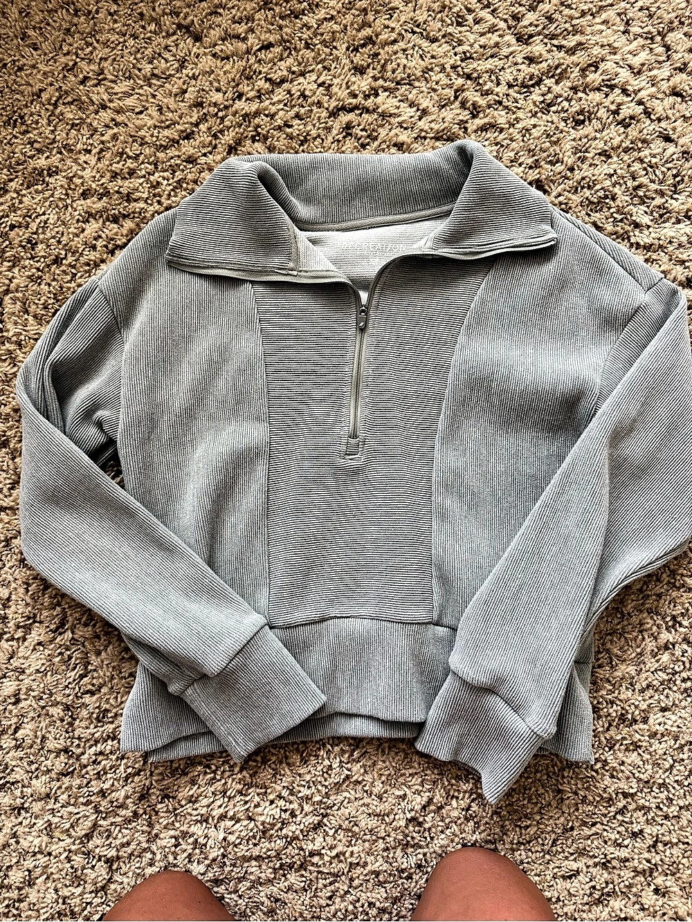Recreation Ribbed Quarter-Zip Pullover Size Small Like New